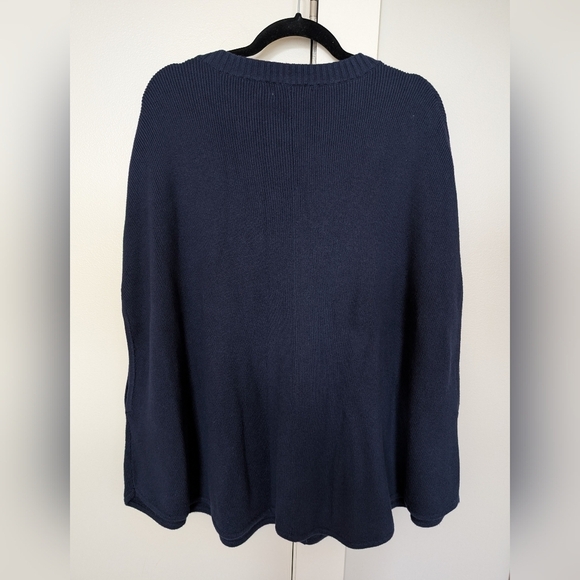 Banana Republic Blue Knit Cape Sz L - Picture 5 of 6